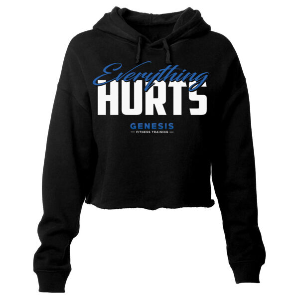 EVERYTHING HURTS - WOMEN'S CROP HOODIE- $TUBAFW$ Thumbnail
