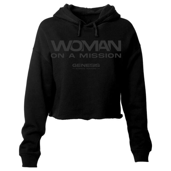 WOMAN ON A MISSION - WOMEN'S CROP HOODIE - $VR42XG$ Thumbnail